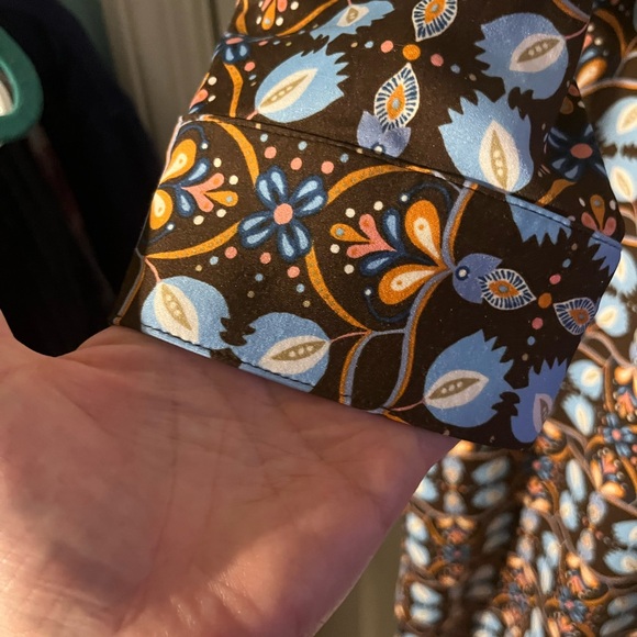 J. McLaughlin Blue and Orange Long Sleeve Shirt Dress - Picture 4 of 6